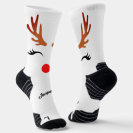 Glam Rednose Reindeer & Antlers Sokken