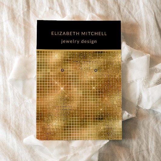 Glam Retro Gold Disco | Carte d'affichage à oreill