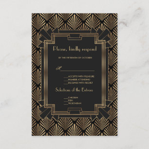Glam Roaring 20's Great Gatsby 1920s Wedding RSVP