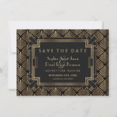 Glam Roaring 20's Grote Gatsby bespaart datum Save The Date (Voorkant)
