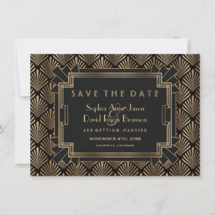 Glam Roaring 20's Grote Gatsby bespaart datum Save The Date