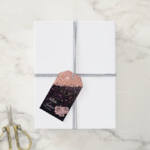 Glam Roos Black Glitter Blush Rozen Wedding Cadeaulabel (Met Touw)