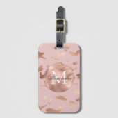 Glam Roos Gold Blush Abstract Bagagelabel (Voorkant (verticaal))