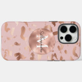 Glam Roos Gold Blush Abstract Case-Mate iPhone Case (Achterkant (horizontaal))
