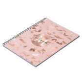 Glam Roos Gold Blush Abstract Monogram Notitieboek (Linkerzijde)