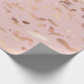 Glam Roos Gold Blush Abstract Verjaardag Cadeaupapier (Hoek)