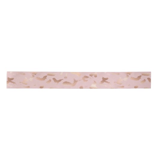 Glam Roos Gold Blush Abstract Verjaardag Lint (Voorkant)
