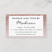 Glam Roos Gold Faux Glitter Drijpt artiest Visitekaartje (Achterkant)