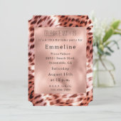 Glam Roos Gold Fur Luipaard Kaart (Staand voorkant)