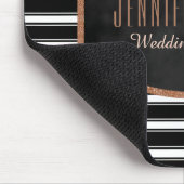 Glam Roos Gold Glitter Black Stripes | Monogram Muismat (Hoek)