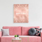 Glam Roos Gold Glitter Canvas Afdruk (Insitu (Woonkamer))