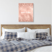 Glam Roos Gold Glitter Canvas Afdruk (Insitu (Slaapkamer))