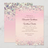 Glam Roos Gold Glitter Confetti Moderne pasta Kaart (Voorkant / Achterkant)