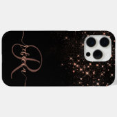 Glam Roos Gold Glitter Diamond Case-Mate iPhone Case (Achterkant (horizontaal))