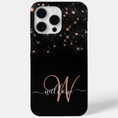 Glam Roos Gold Glitter Diamond Case-Mate iPhone Case (Achterkant)