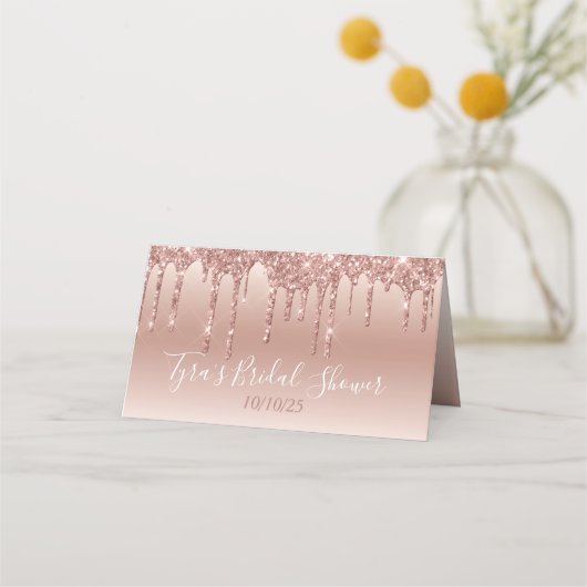 Glam Roos Gold Glitter Drip Elegant, speciaal aang (Achterkant)