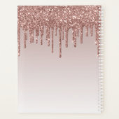 Glam Roos Gold Glitter Drips Elegant Monogram 2022 Planner (Achterkant)