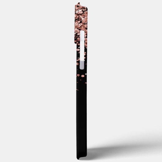 Glam Roos Gold Glitter Elegant Monogram Case-Mate iPhone Case (Achterkant / Links)