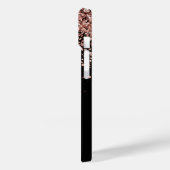 Glam Roos Gold Glitter Elegant Monogram Case-Mate iPhone Case (Achterkant / Links)