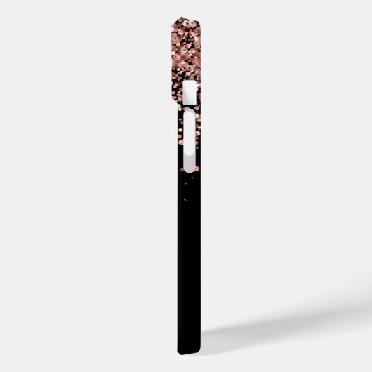 Glam Roos Gold Glitter Elegant Monogram Case-Mate iPhone Case (Achterkant / Links)