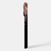 Glam Roos Gold Glitter Elegant Monogram iPhone Hoesje (Linkerkant)