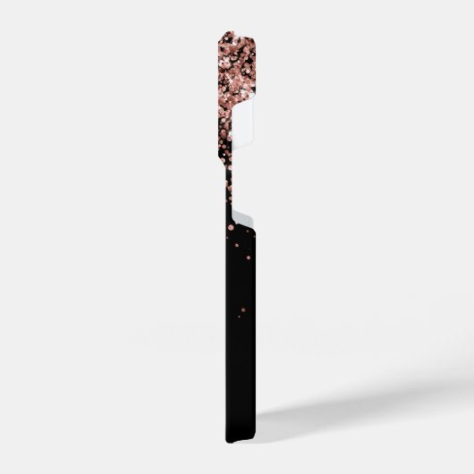 Glam Roos Gold Glitter Elegant Monogram iPhone Hoesje (Linkerkant)