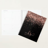 Glam Roos Gold Glitter Elegant Monogram Planner (Display)