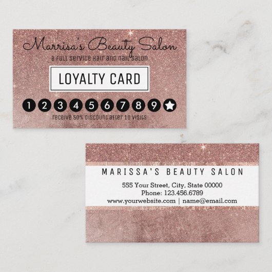 Glam Roos Gold Glitter Mesh Loyalty Dispatch (Voorkant / Achterkant)