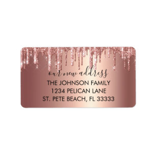 Glam Roos Gold Glitter Nieuw Home Retouradres Etiket