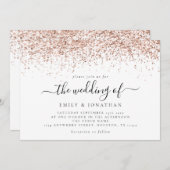 Glam Roos Gold Glitter Script Weddenschap Kaart (Voorkant / Achterkant)
