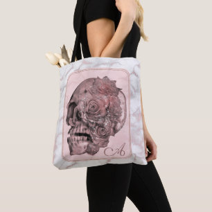 Glam Roos Gold Pink Skull Marmer Draagtas