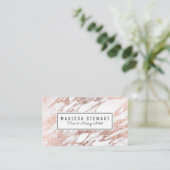 Glam Roos Gold White Marble Appointcard Afsprakenkaartje (Staand voorkant)