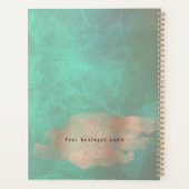 Glam Roos Goud Koper Folie Groen | Luxe Elegant Planner (Achterkant)