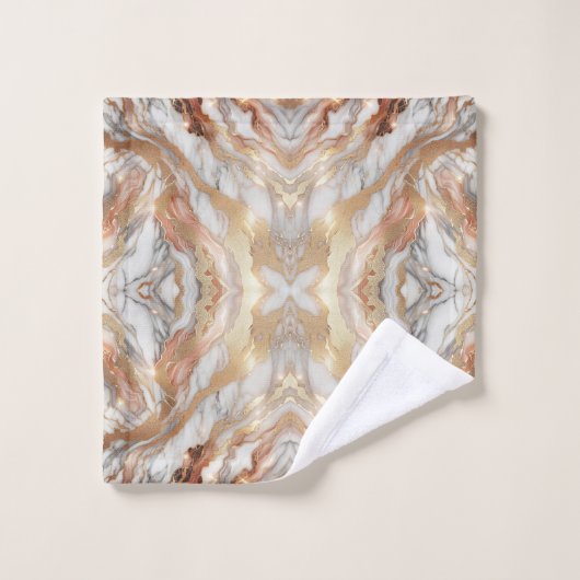 Glam Roos Goud Luxe Trendy Marmeren Vlinder Bad Handdoek (Wasdoekje)