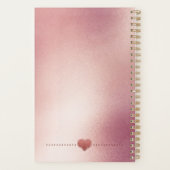 Glam Roos Goud Roze Glitter Hart Girly Planner (Achterkant)