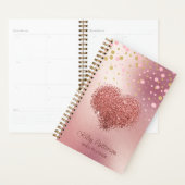Glam Roos Goud Roze Glitter Hart Girly Planner (Display)
