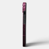Glam Roos Roze Glitter Moderne Manuscript Monogram Case-Mate iPhone Case (Achterkant / Links)