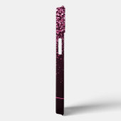 Glam Roos Roze Glitter Moderne Manuscript Monogram Case-Mate iPhone Case (Achterkant / Rechts)