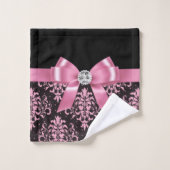 Glam Rose Bow-Pink Lace-Noir (Gant de toilette)