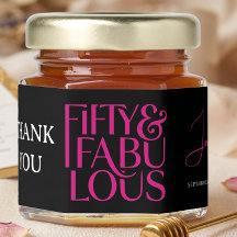 Glam Rose Chaud Noir Chic 50 & Fabuleux Anniversai