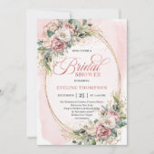 Glam Rose Gold Glitter Bridal Shower Invitation (Devant)