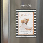 Glam Rose Gold Magnetic Graduation Faire-part