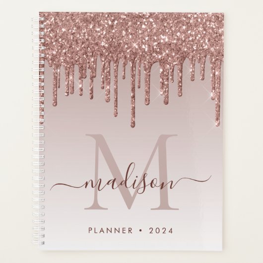 Glam Rose Gold Parties scintillant Drips Élégant M (Devant)