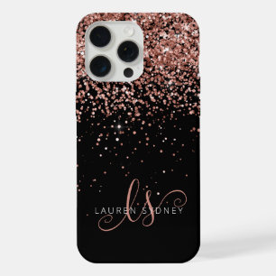 Glam Rose Gold Parties scintillant Élégant Monogra