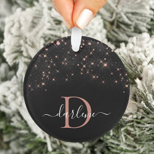 Glam Rose Gold Parties scintillant Élégant Monogra