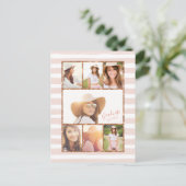 Glam Rose Gold Photo Collage Graduation Invitation (Debout devant)