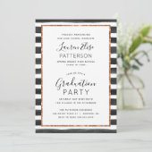 Glam Rose Gold Photo Graduation Party Invitation (Debout devant)