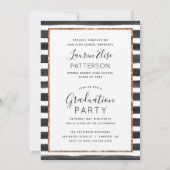 Glam Rose Gold Photo Graduation Party Invitation (Dos)