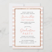 Glam Rose Gold Photo Graduation Party Invitation (Devant)