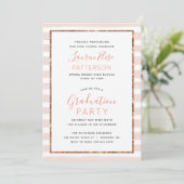 Glam Rose Gold Photo Graduation Party Invitation (Debout devant)